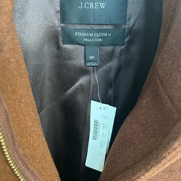 J Crew warm brown cocoon  coat size 10 petite - Picture 2 of 2